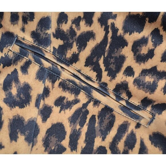 Crazy Train Women's 3XL Brown Leopard Print Open Front Lined Blazer Jacket - Picture 6 of 12